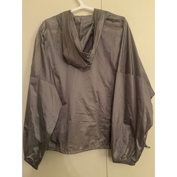 Aerie Offline Gray Lightweight Hooded Anorak Jacket Pullover Pocket M Medium - Picture 3 of 7
